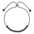 Polished Black Cubic Zirconia Stainless Steel Bracelet 1.4mm