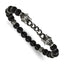 Antiqued Black Agate Dragon Stainless Steel Bracelet 8mm