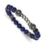 Antiqued Blue Lapis Compass Stainless Steel Bracelet 9mm