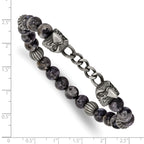 Antiqued Grey Labradorite Eagle Stainless Steel Bracelet 8mm