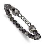 Antiqued Grey Labradorite Eagle Stainless Steel Bracelet 8mm