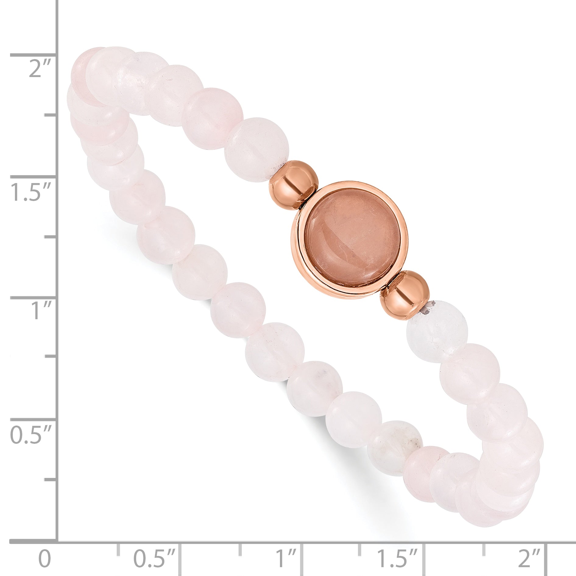 Rose-Tone Polished Pink Crystal Stainless Steel Bracelet 6mm