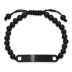 Brushed Black Stainless Steel Nylon Chain Bracelet 6mm