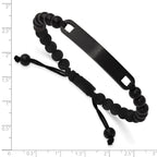 Brushed Black Stainless Steel Nylon Chain Bracelet 6mm
