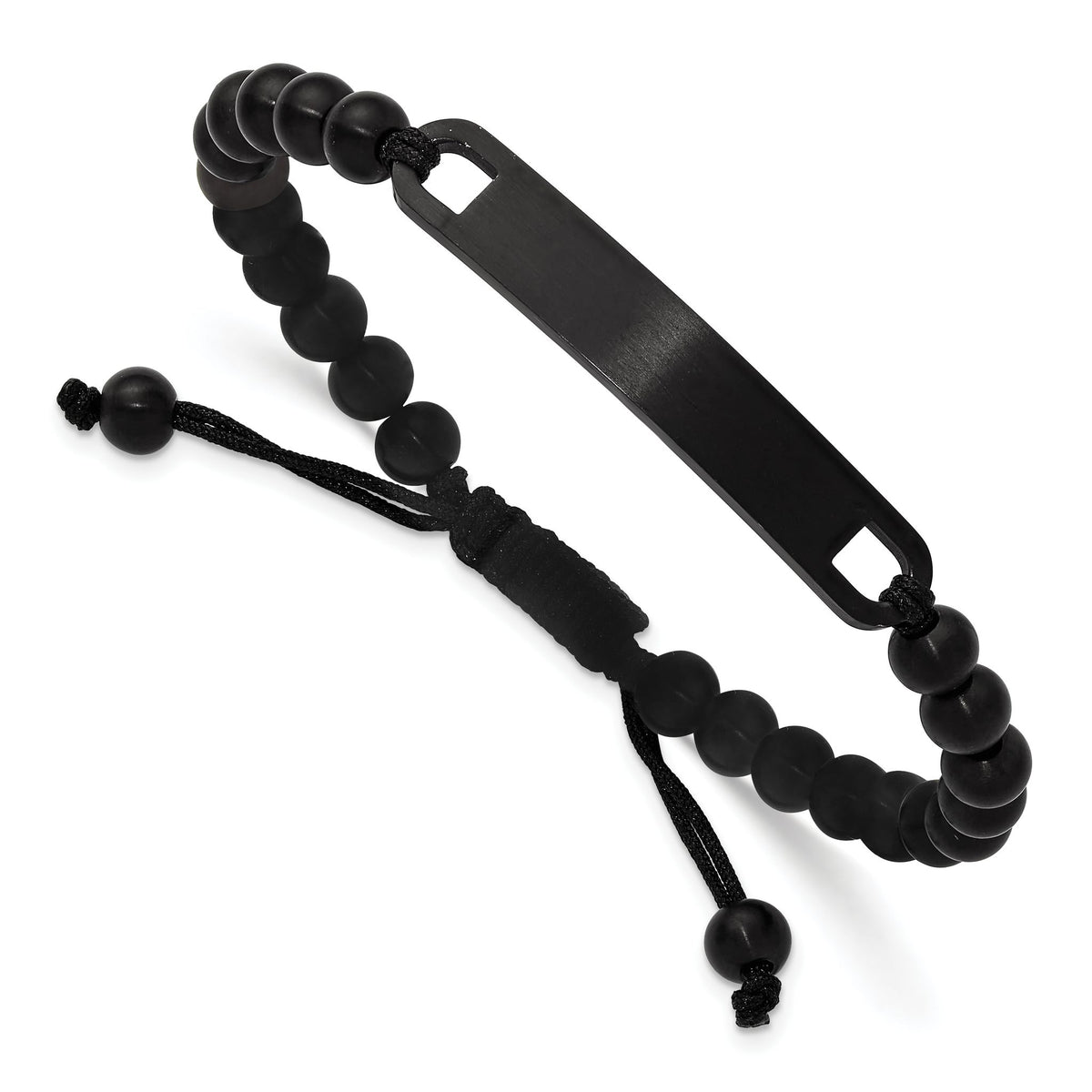 Chisel Black Nylon to ID Bracelet in Black IP-Plated Stainless Steel, 6mm - Sophia Jewelers Main image