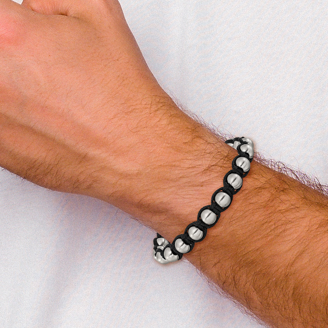 Men's Brushed Stainless Steel Ball (Beaded) Chain Bracelet 9mm