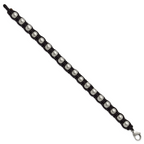 Men's Brushed Stainless Steel Ball (Beaded) Chain Bracelet 9mm