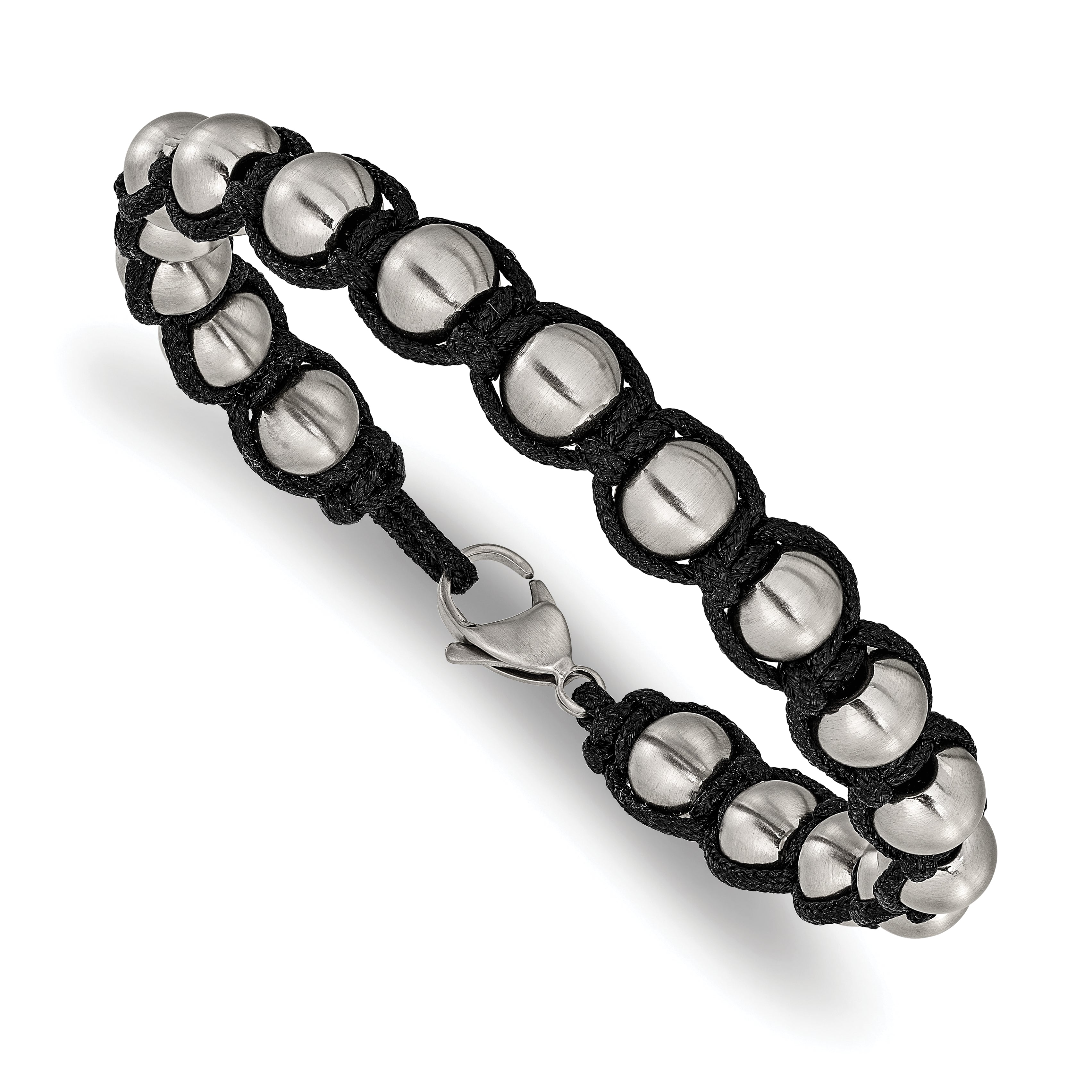 Men's Brushed Stainless Steel Ball (Beaded) Chain Bracelet 9mm