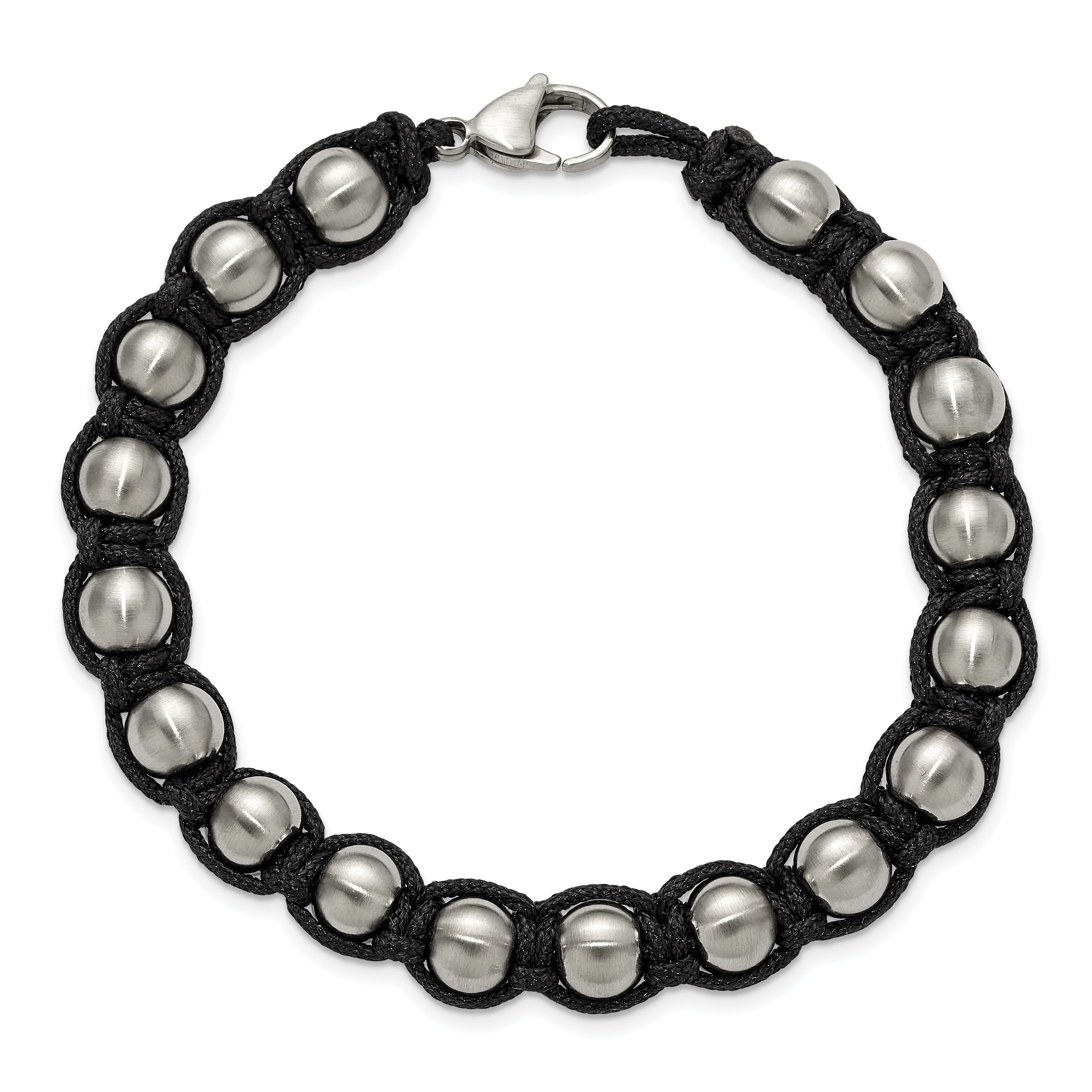 Men's Brushed Stainless Steel Ball (Beaded) Chain Bracelet 9mm