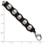 Men's Brushed Stainless Steel Ball (Beaded) Chain Bracelet 9mm