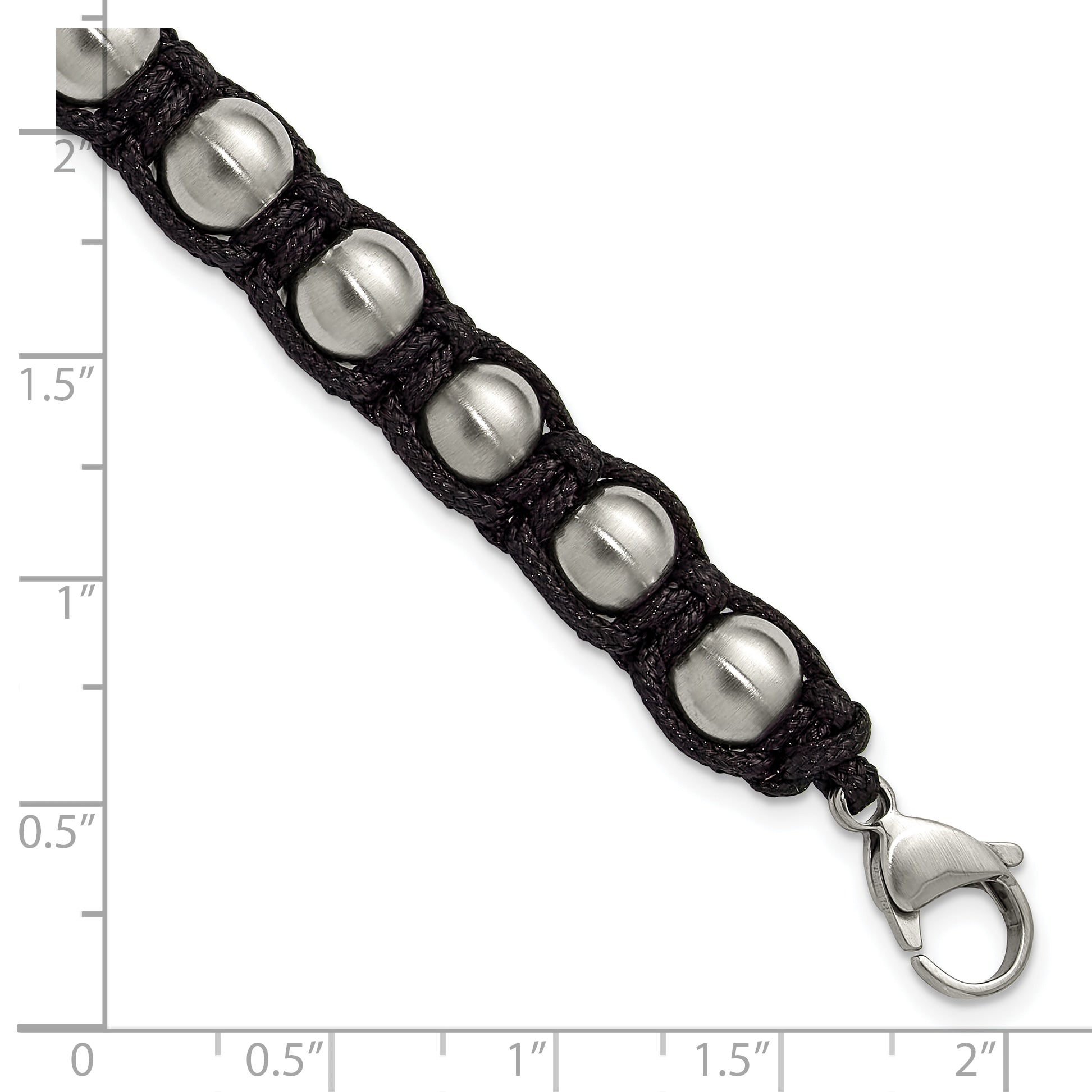Men's Brushed Stainless Steel Ball (Beaded) Chain Bracelet 9mm