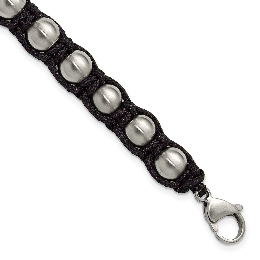 Men's Brushed Stainless Steel Ball (Beaded) Chain Bracelet 9mm
