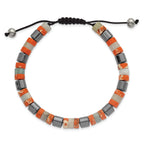 Black Ion-Plated Polished Grey Hematite Stainless Steel Ball (Beaded) Chain Bracelet 6.5mm
