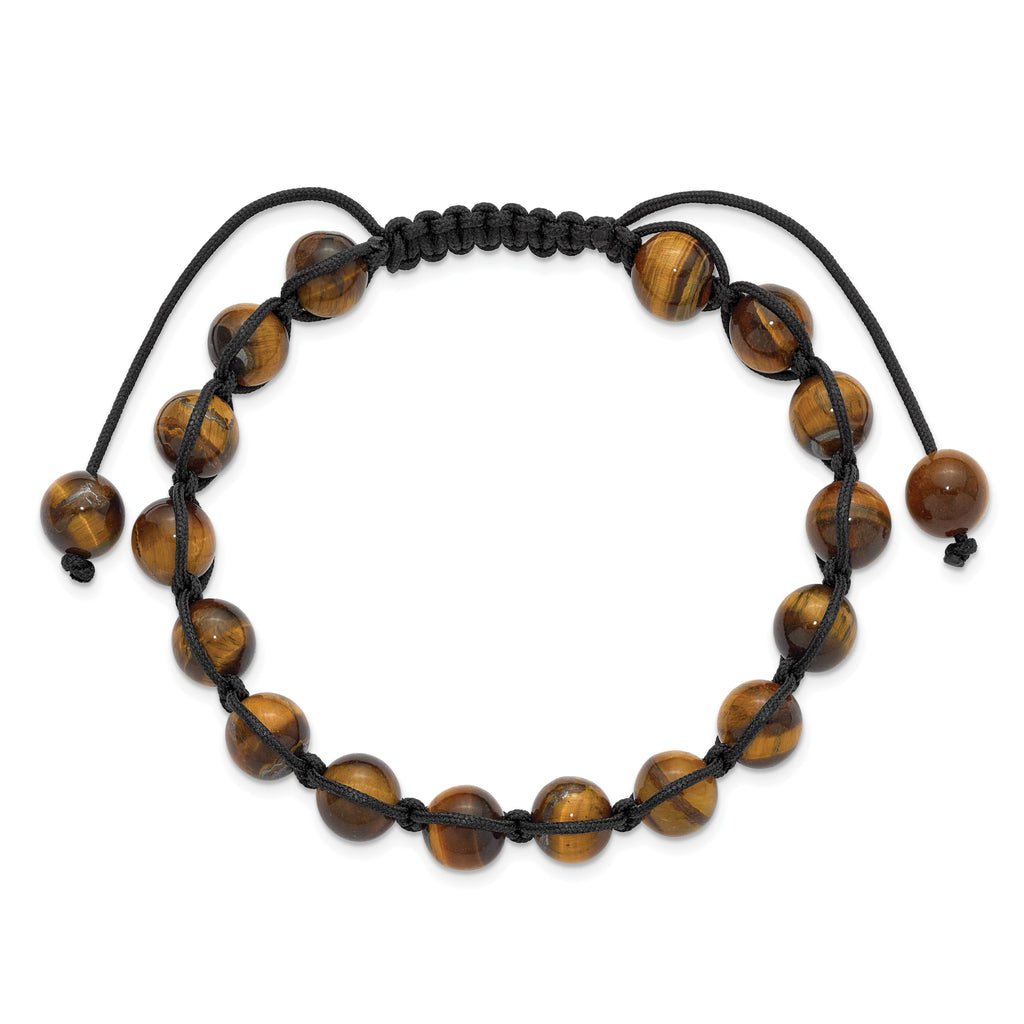 Multi-color Tiger's Eye Stainless Steel Ball (Beaded) Chain Bracelet 10.1mm