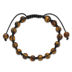 Multi-color Tiger's Eye Stainless Steel Ball (Beaded) Chain Bracelet 10.1mm