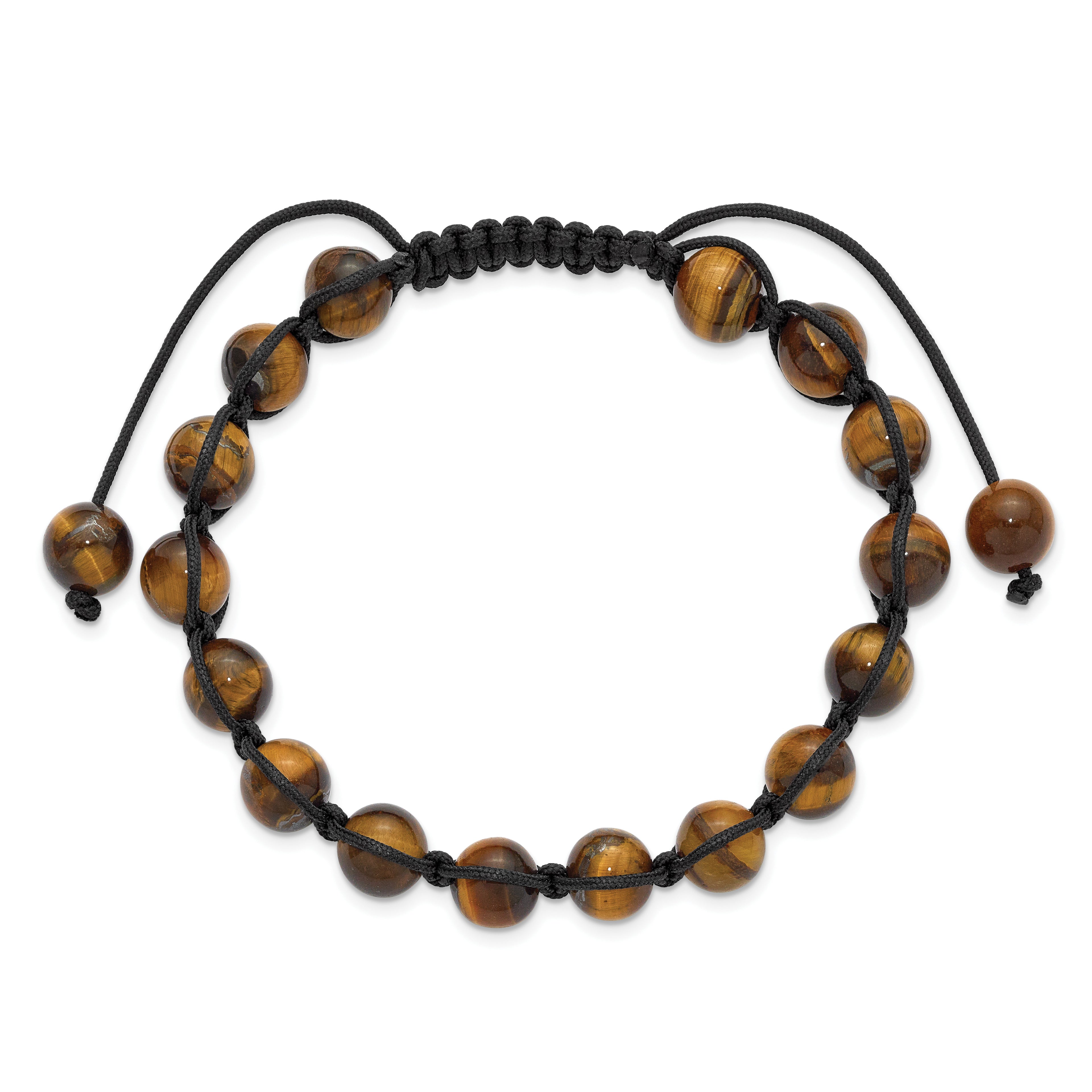 Multi-color Tiger's Eye Stainless Steel Ball (Beaded) Chain Bracelet 10.1mm