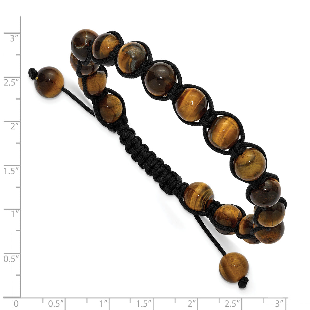 Multi-color Tiger's Eye Stainless Steel Ball (Beaded) Chain Bracelet 10.1mm
