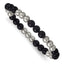 Brushed Black Onyx Stainless Steel Ball (Beaded) Chain Bracelet 8.3mm