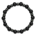 Brushed Grey Hematite Stainless Steel Ball (Beaded) Chain Bracelet 8.3mm