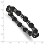 Brushed Grey Hematite Stainless Steel Ball (Beaded) Chain Bracelet 8.3mm