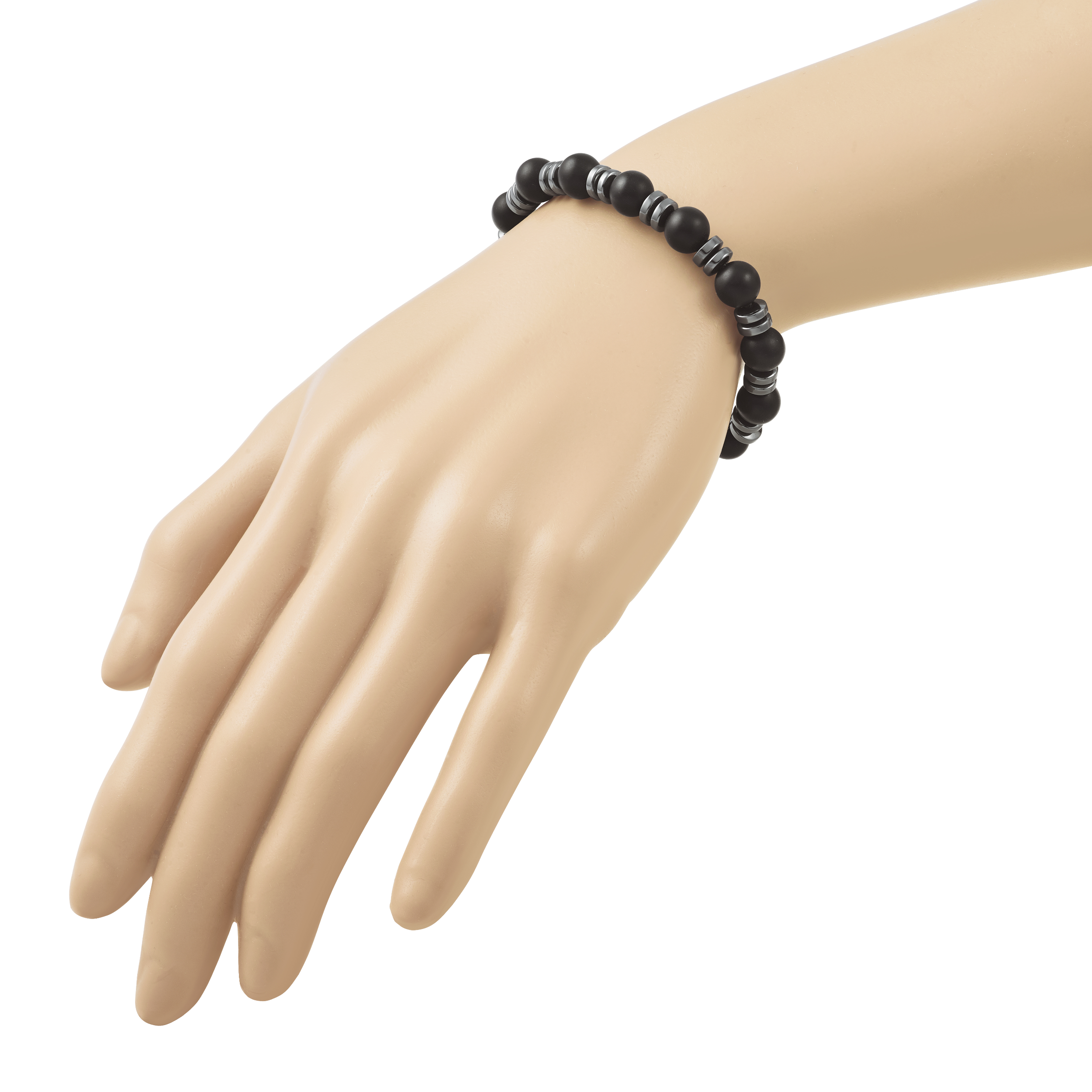 Brushed Grey Hematite Stainless Steel Ball (Beaded) Chain Bracelet 8.3mm
