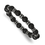 Brushed Grey Hematite Stainless Steel Ball (Beaded) Chain Bracelet 8.3mm