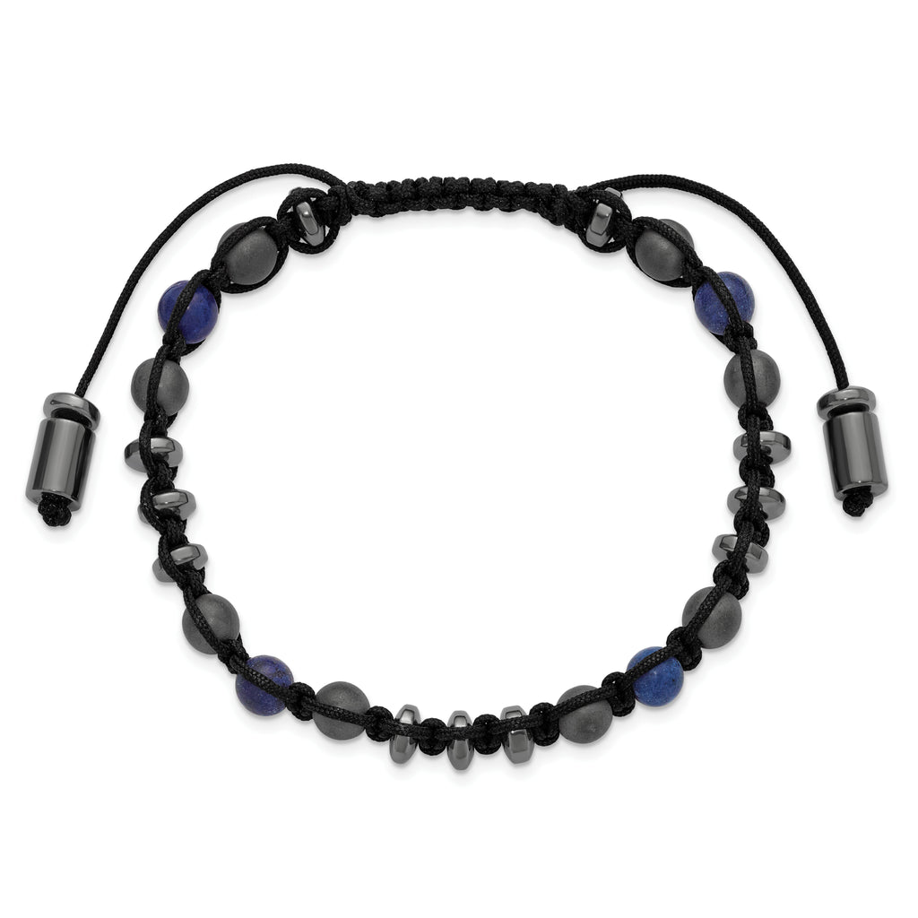 Brushed Grey Hematite Stainless Steel Ball (Beaded) Chain Bracelet 7.5mm