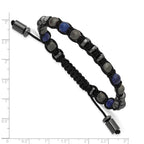 Brushed Grey Hematite Stainless Steel Ball (Beaded) Chain Bracelet 7.5mm