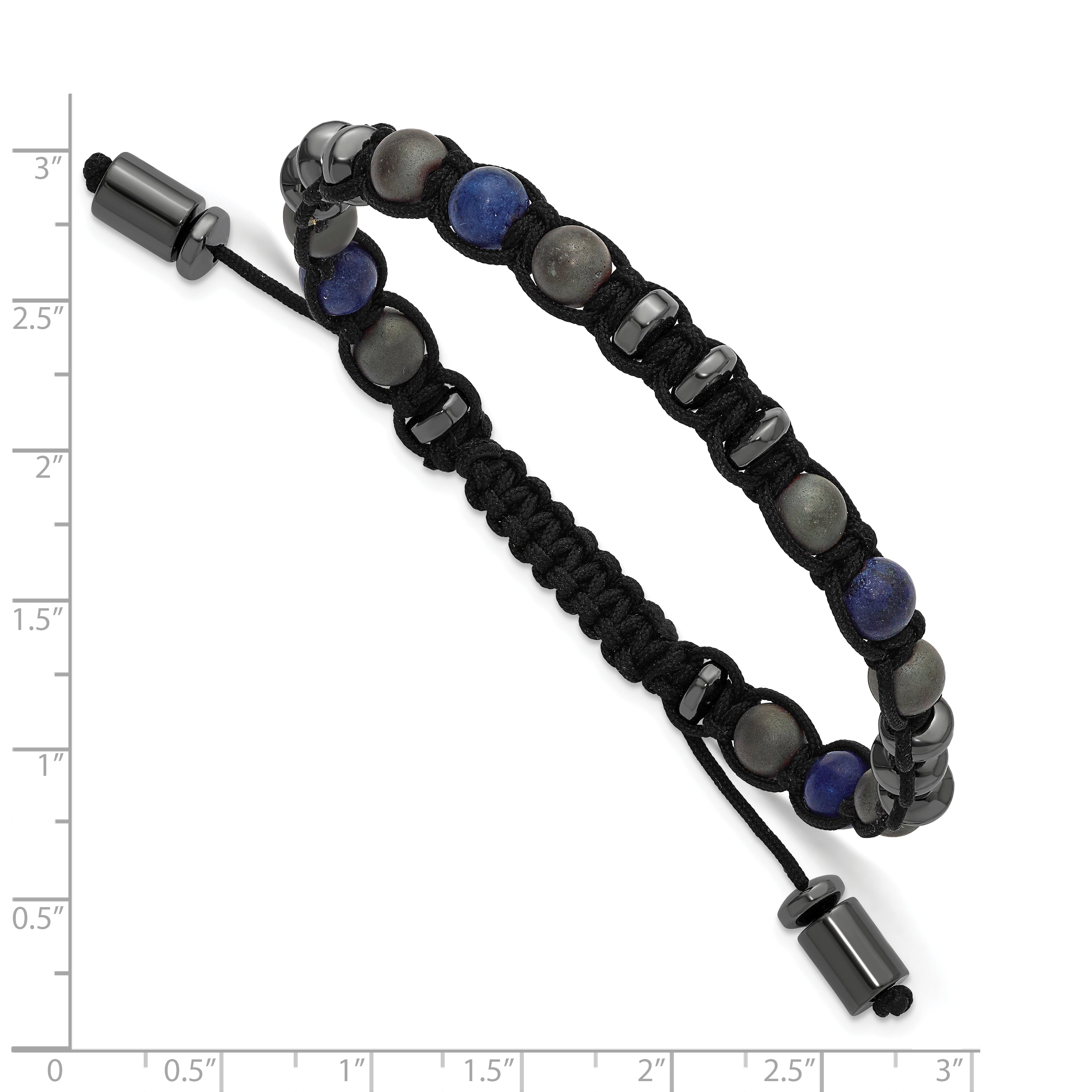 Brushed Grey Hematite Stainless Steel Ball (Beaded) Chain Bracelet 7.5mm