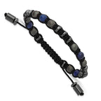 Brushed Grey Hematite Stainless Steel Ball (Beaded) Chain Bracelet 7.5mm