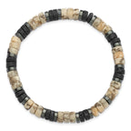 Brushed Grey Hematite Stainless Steel Ball (Beaded) Chain Bracelet 6.5mm