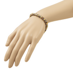 Gold-Tone Polished Grey Hematite Stainless Steel Ball (Beaded) Chain Bracelet 6mm