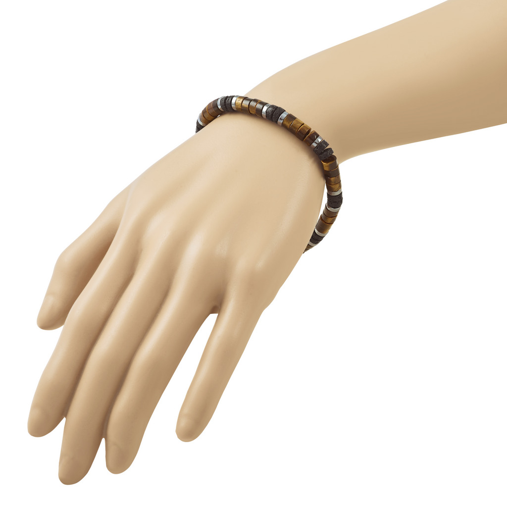 Grey Hematite Stainless Steel Ball (Beaded) Chain Bracelet 6.25mm