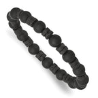 Black Ion-Plated Brushed Onyx Stainless Steel Ball (Beaded) Chain Bracelet 8.3mm