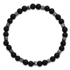 Polished Grey Hematite Stainless Steel Ball (Beaded) Chain Bracelet 6.25mm