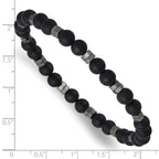 Polished Grey Hematite Stainless Steel Ball (Beaded) Chain Bracelet 6.25mm