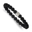 Hammered Black Onyx Stainless Steel Ball (Beaded) Chain Bracelet 8.3mm