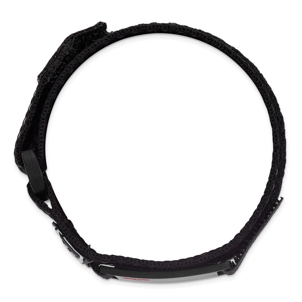 Brushed Black Stainless Steel ID Bracelet 24mm