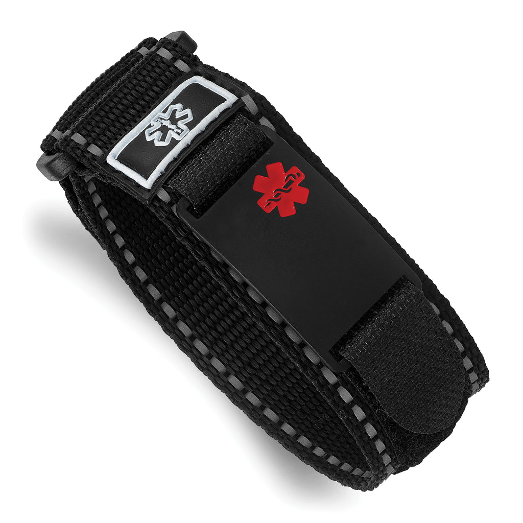 Brushed Black Stainless Steel ID Bracelet 24mm
