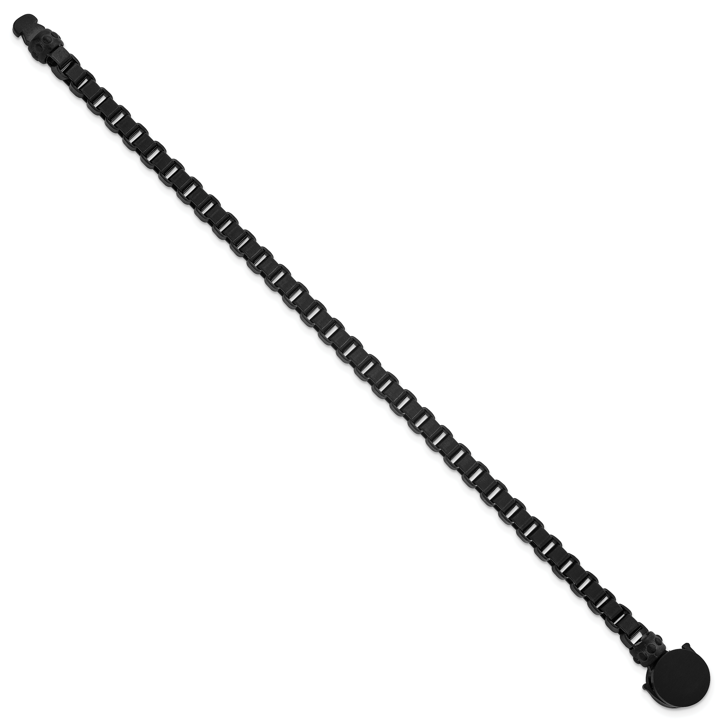 Brushed Black Stainless Steel Box Chain Bracelet 5mm