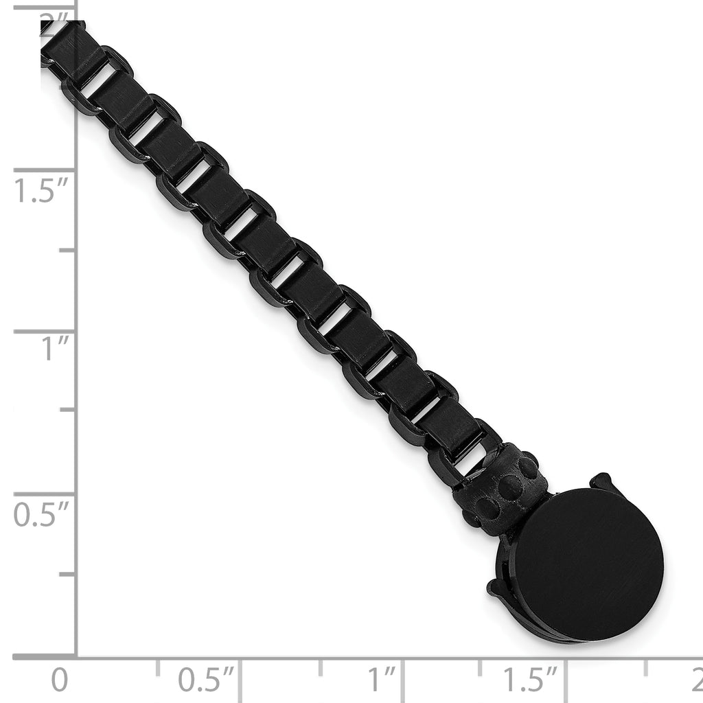 Brushed Black Stainless Steel Box Chain Bracelet 5mm