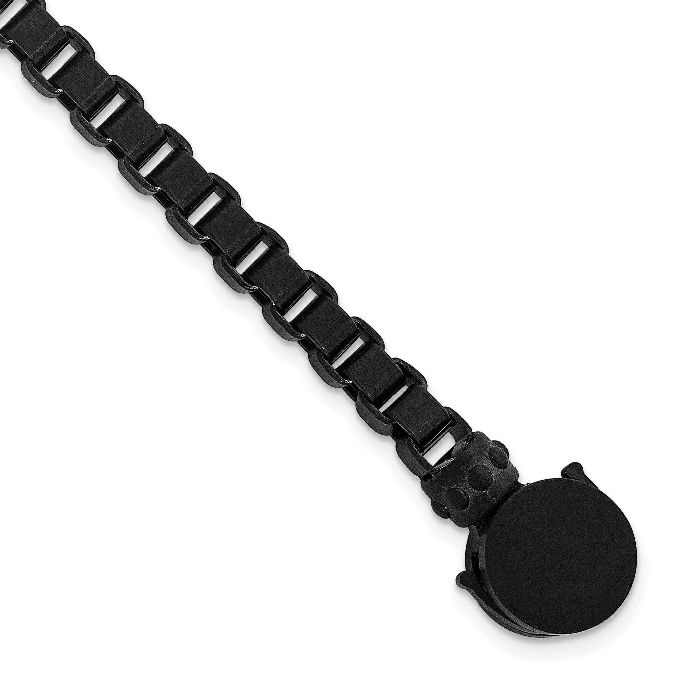 Brushed Black Stainless Steel Box Chain Bracelet 5mm