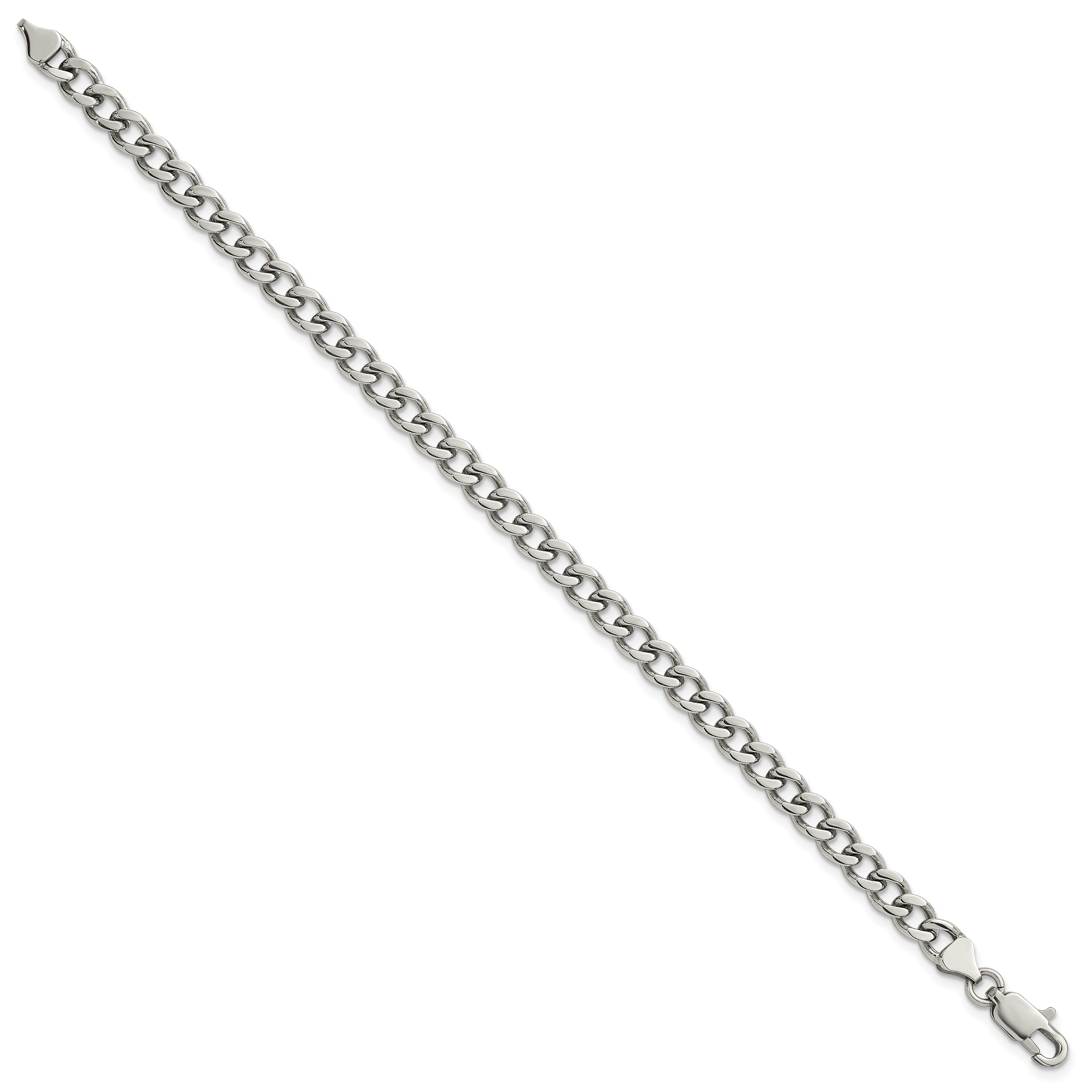 Polished Stainless Steel Curb Chain Bracelet 5.25mm Secondary image