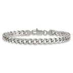 Polished Stainless Steel Curb Chain Bracelet 5.25mm
