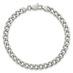 Polished Stainless Steel Curb Chain Bracelet 5.25mm