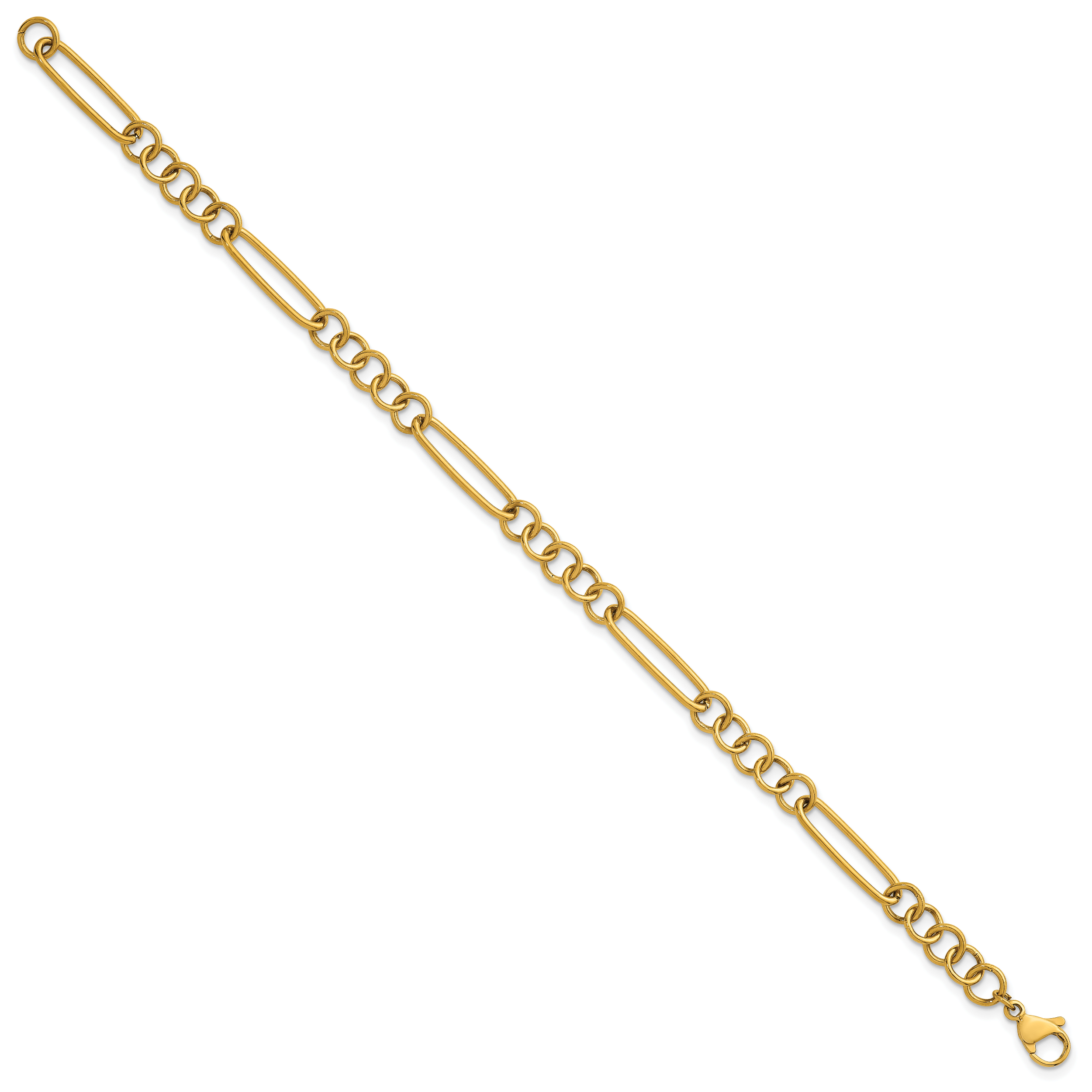 Women's Polished Gold-Tone Stainless Steel Anklet Secondary image