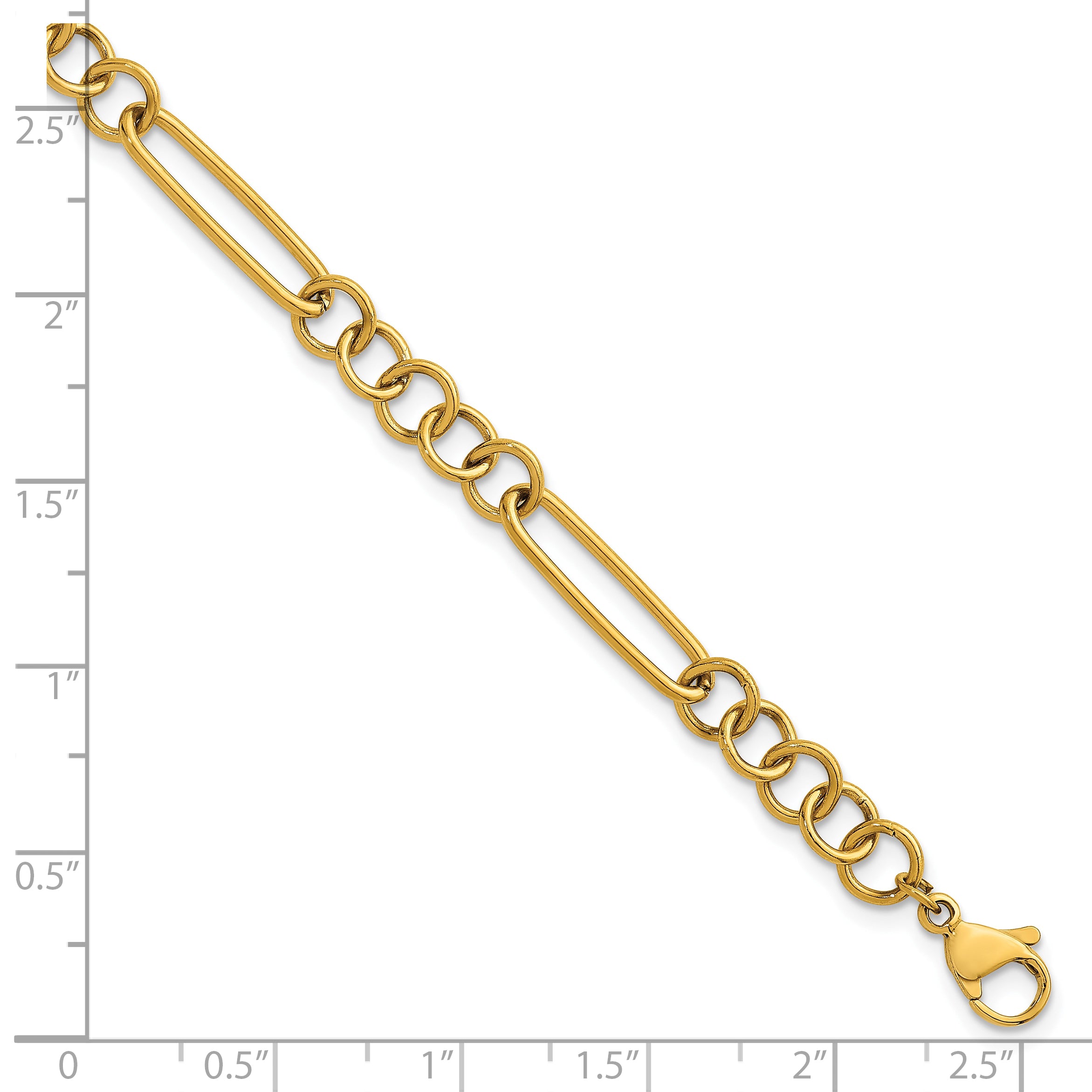 Women's Polished Gold-Tone Stainless Steel Anklet