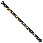 Brushed and Polished Gold-Tone Stainless Steel Cuban Chain Bracelet 10.5mm