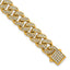 Gold-Tone Polished Crystal Stainless Steel Curb Chain Bracelet 11mm