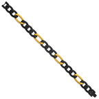 Polished Gold-Tone Stainless Steel Figaro Chain Bracelet 11mm 8.5in